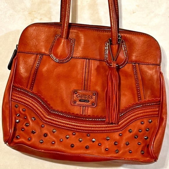 GUESS Leather Studded Women's Handbag Purse Tote Bag - Picture 1 of 9